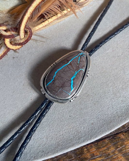 Natural Thunderbird Turquoise Bolo