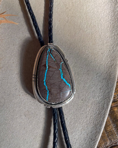 Natural Thunderbird Turquoise Bolo