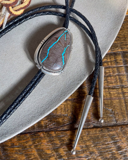 Natural Thunderbird Turquoise Bolo