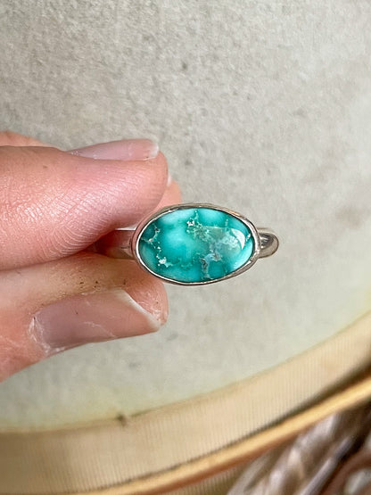 White Water Turquoise East West Rings
