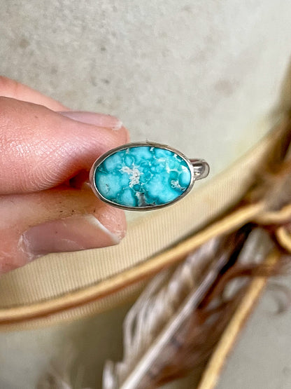 White Water Turquoise East West Rings