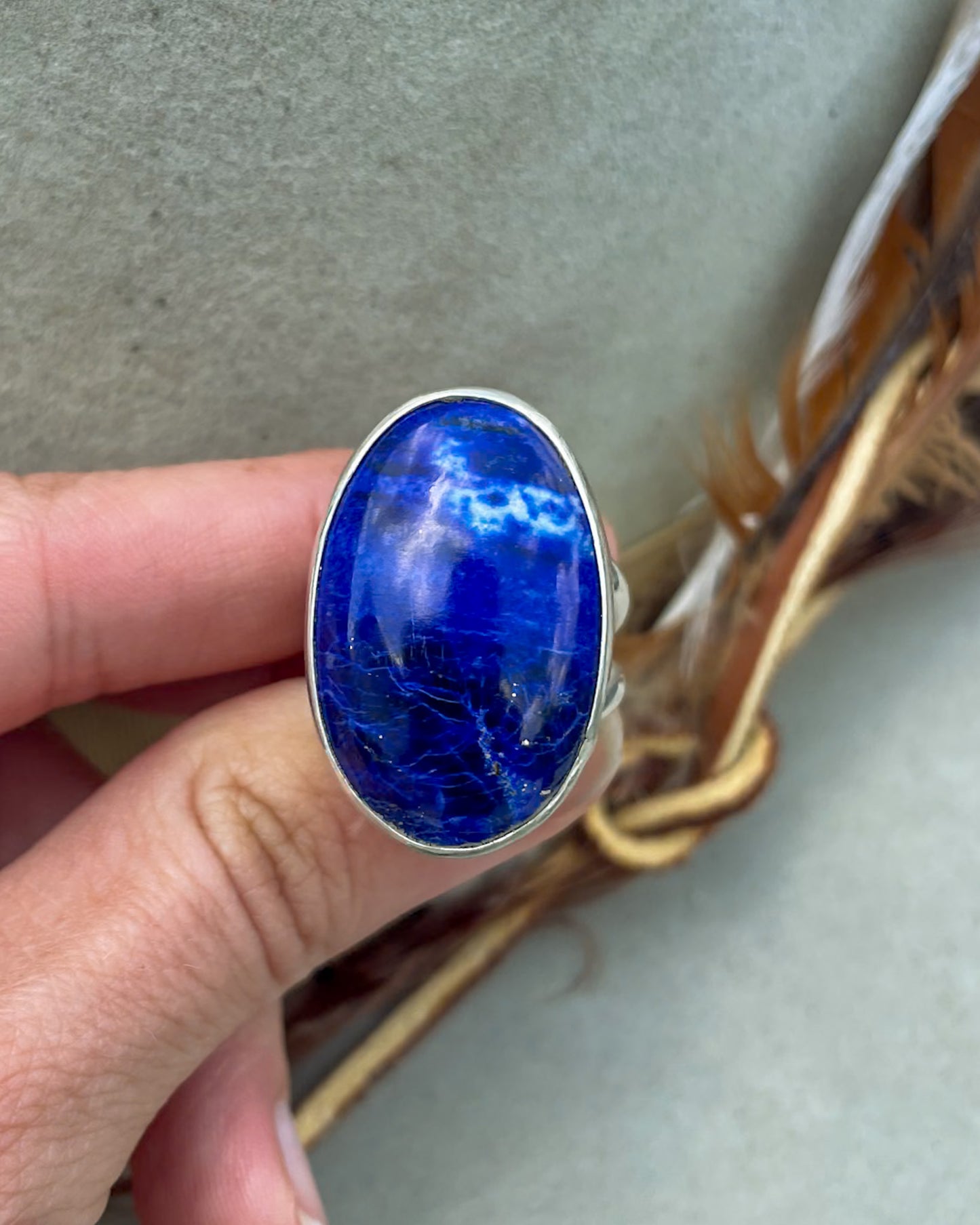 Lapis Lazuli Statement Ring (Size 9)