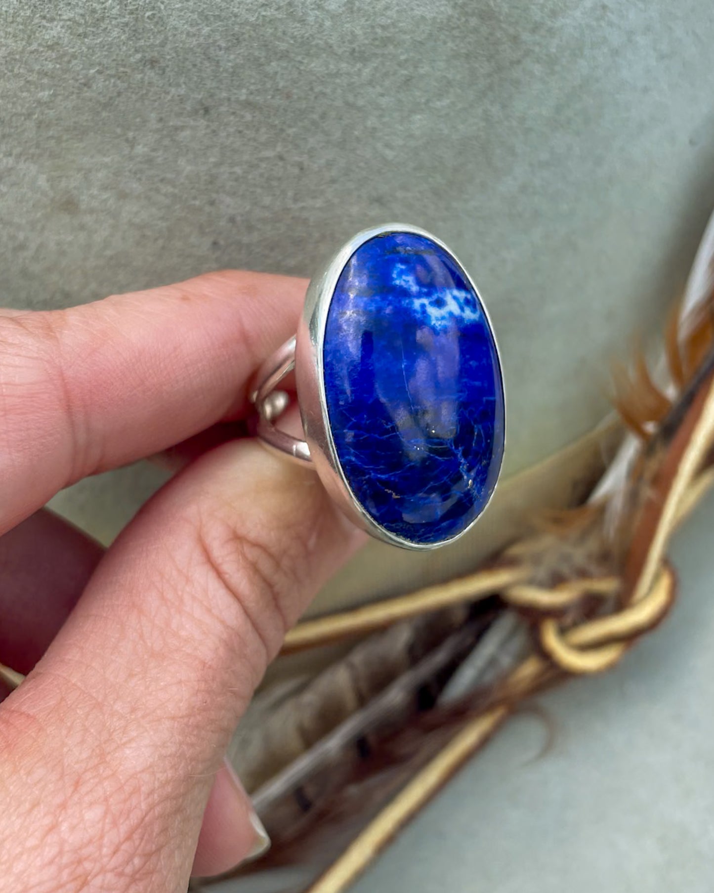 Lapis Lazuli Statement Ring (Size 9)
