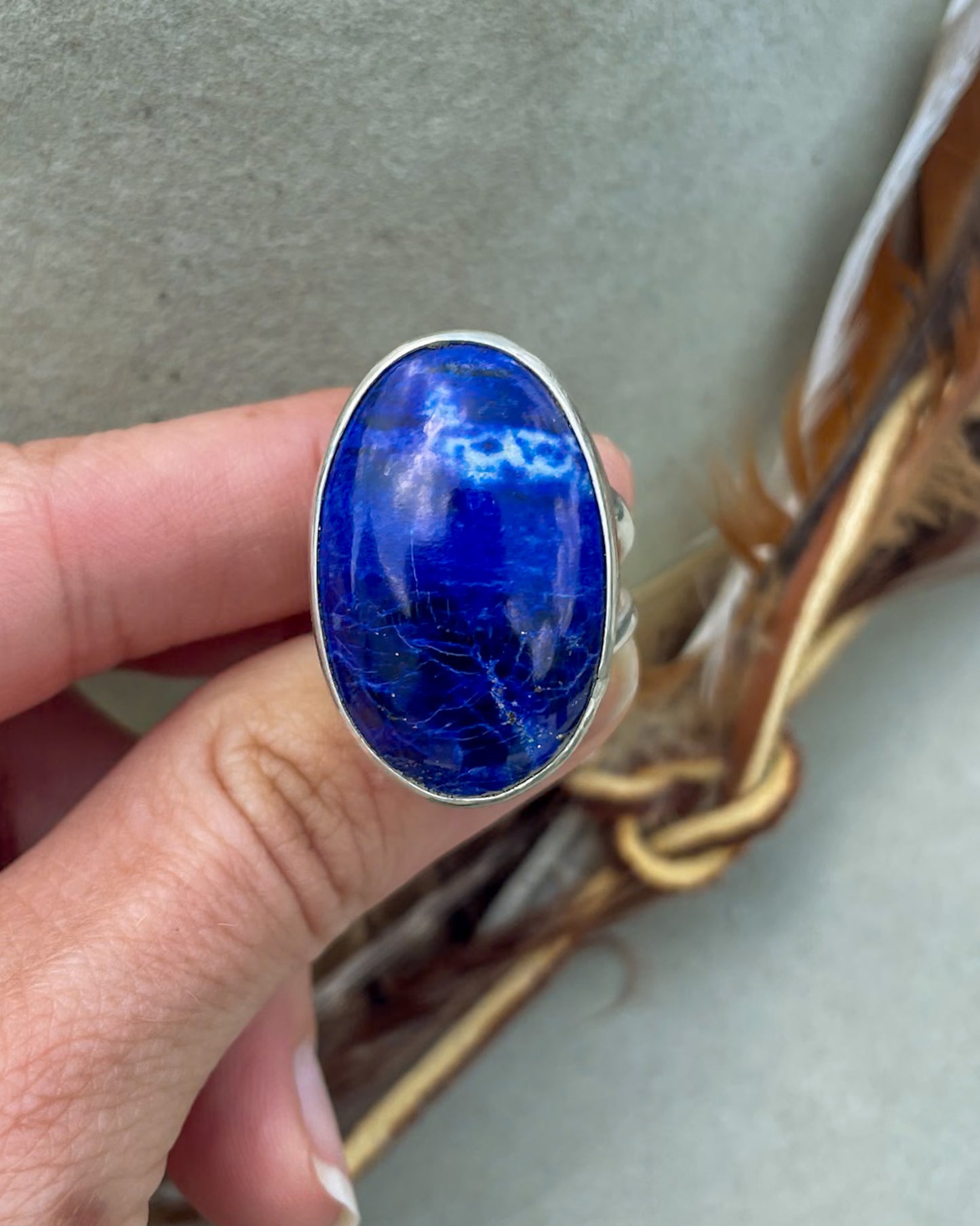 Lapis Lazuli Statement Ring (Size 9)