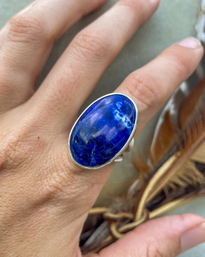 Lapis Lazuli Statement Ring (Size 9)