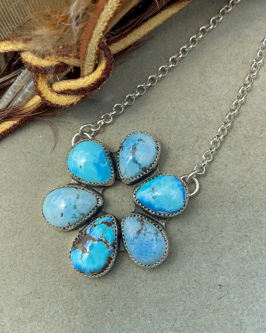 Natural Golden Hills Turquoise Circle Necklace