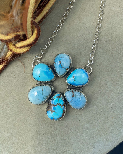 Natural Golden Hills Turquoise Circle Necklace