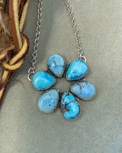 Natural Golden Hills Turquoise Circle Necklace