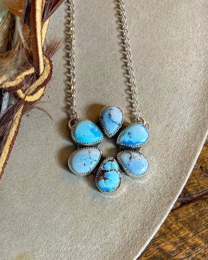 Natural Golden Hills Turquoise Circle Necklace