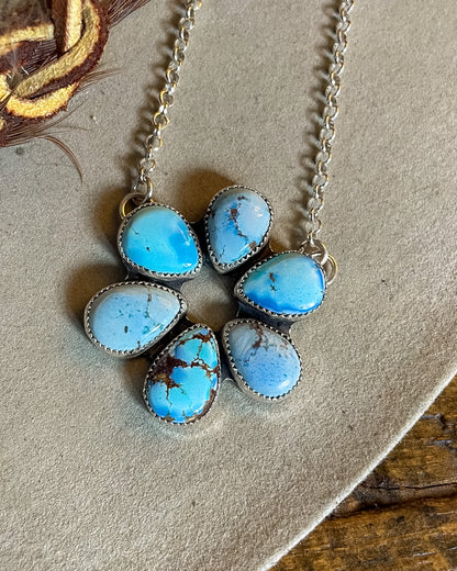 Natural Golden Hills Turquoise Circle Necklace