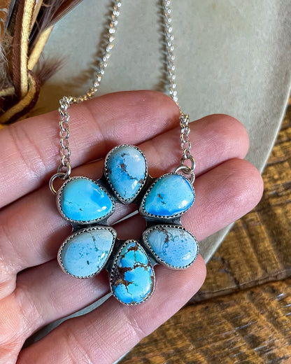 Natural Golden Hills Turquoise Circle Necklace