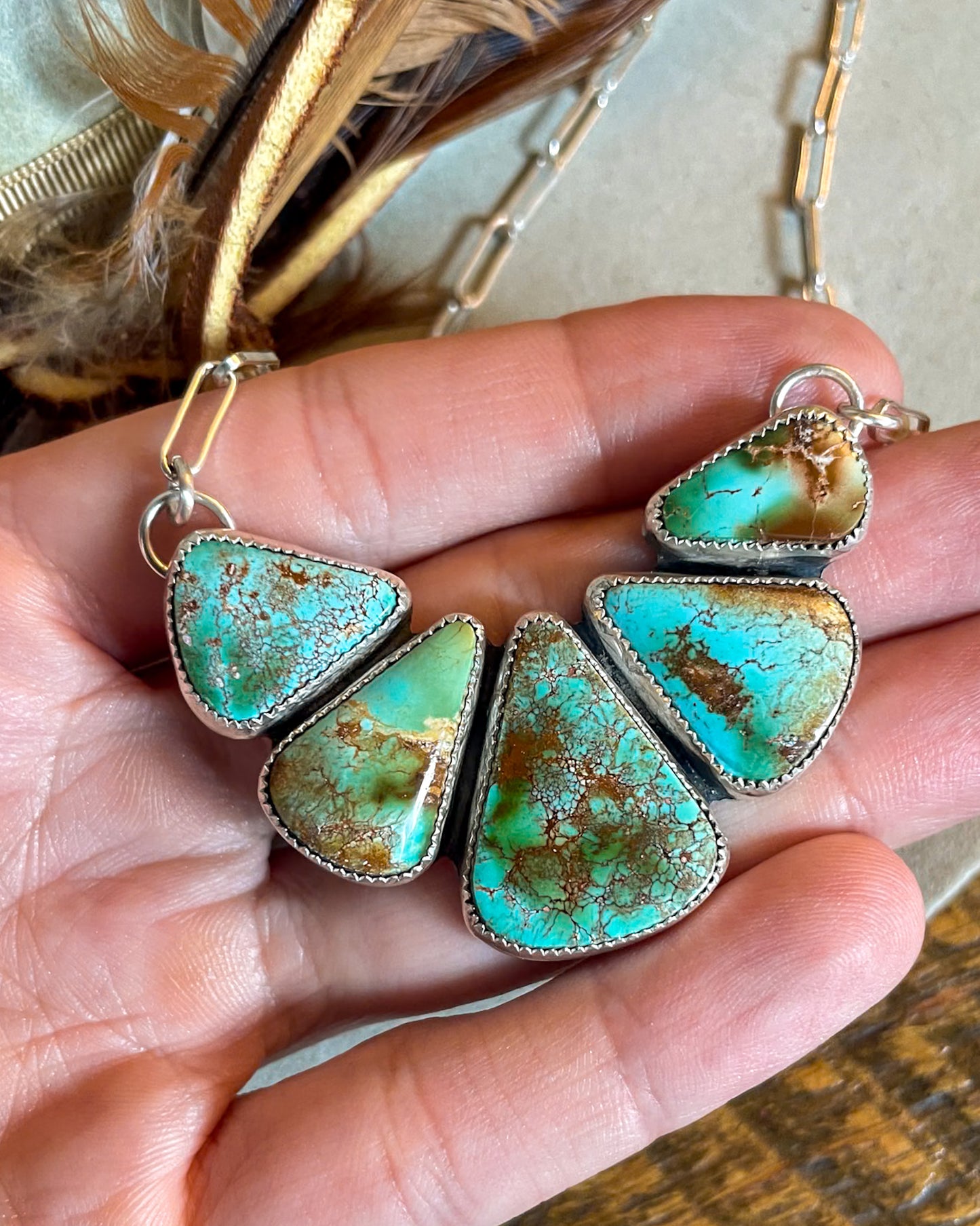 Natural Pilot Mountain Half Cluster Necklace