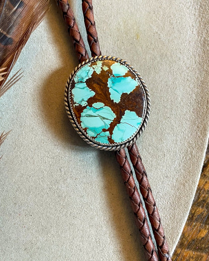 Number 8 Turquoise Roper Bolo