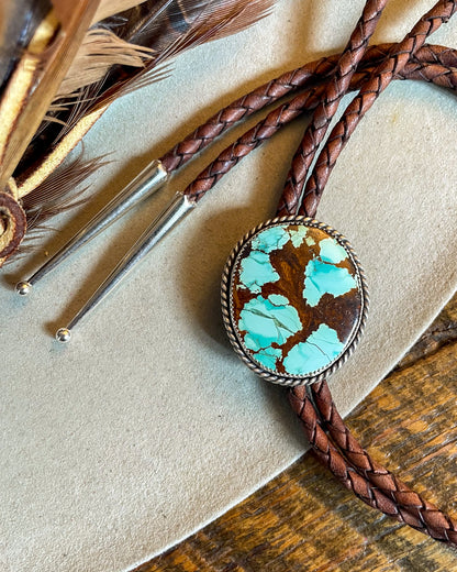 Number 8 Turquoise Roper Bolo