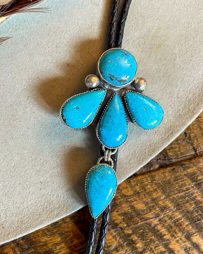Kingman Turquoise Dangle Bolo