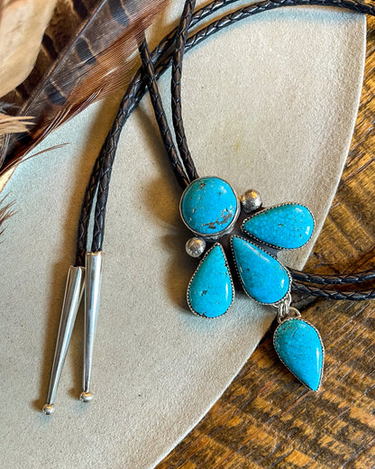 Kingman Turquoise Dangle Bolo