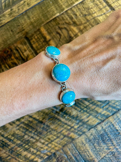 Fox Turquoise 7-Stone Link Bracelet