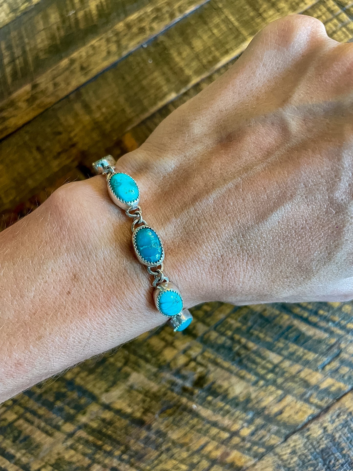 White Water Turquoise 6-Stone Link Bracelet