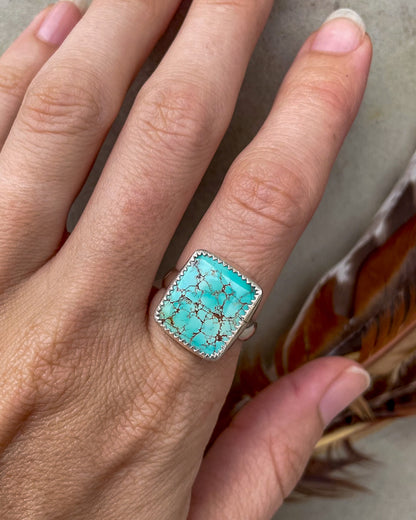 Natural Royston Turquoise Ring (Size 7.5)