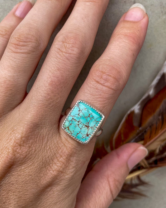 Natural Royston Turquoise Ring (Size 7.5)