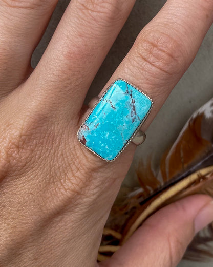 Natural Bisbee Turquoise Ring (Size 8.5)