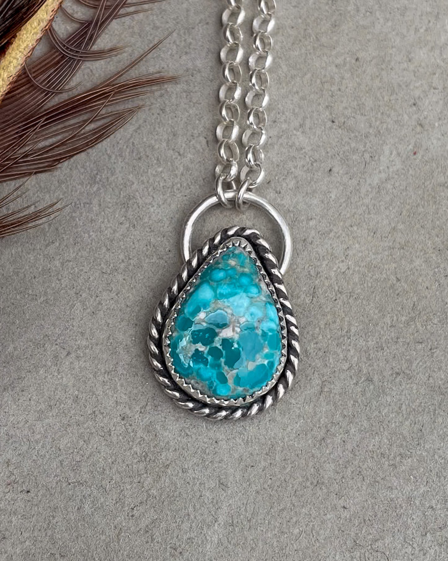 White Water Turquoise Roper Necklace