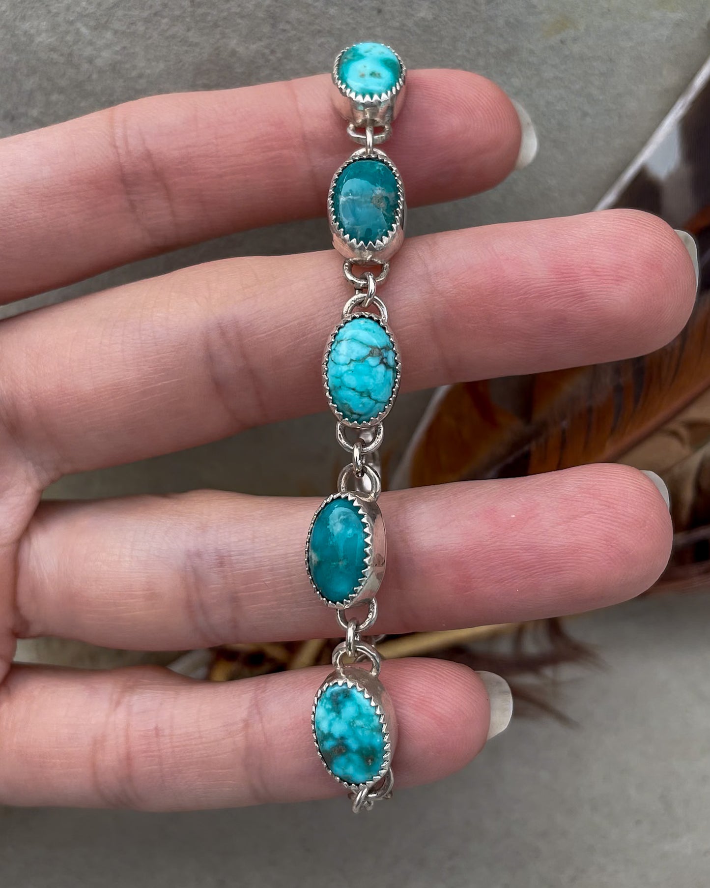 White Water Turquoise 6-Stone Link Bracelet