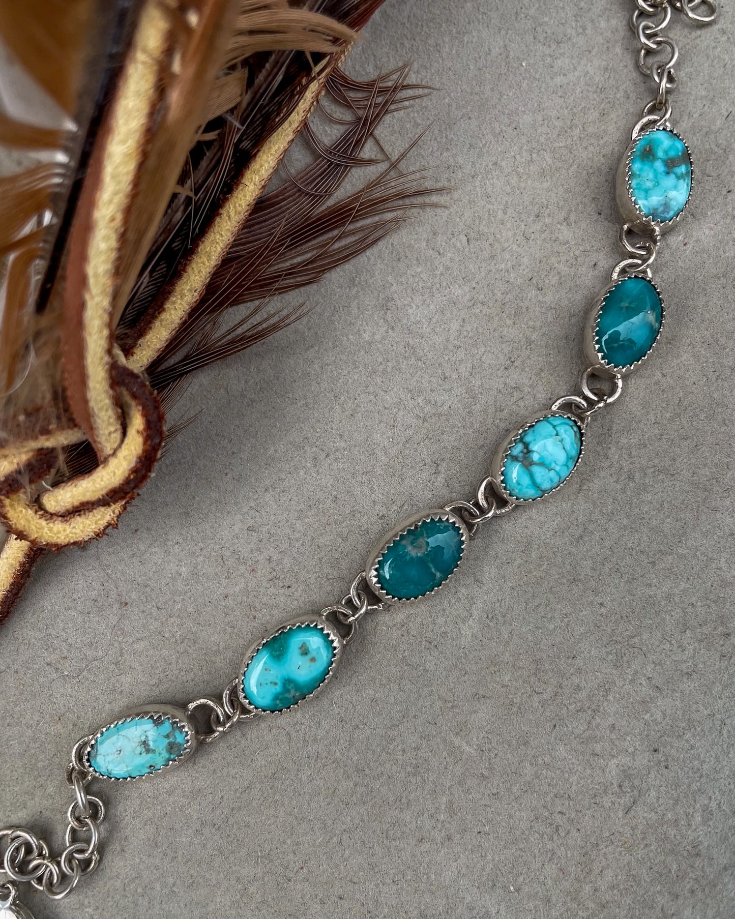 White Water Turquoise 6-Stone Link Bracelet
