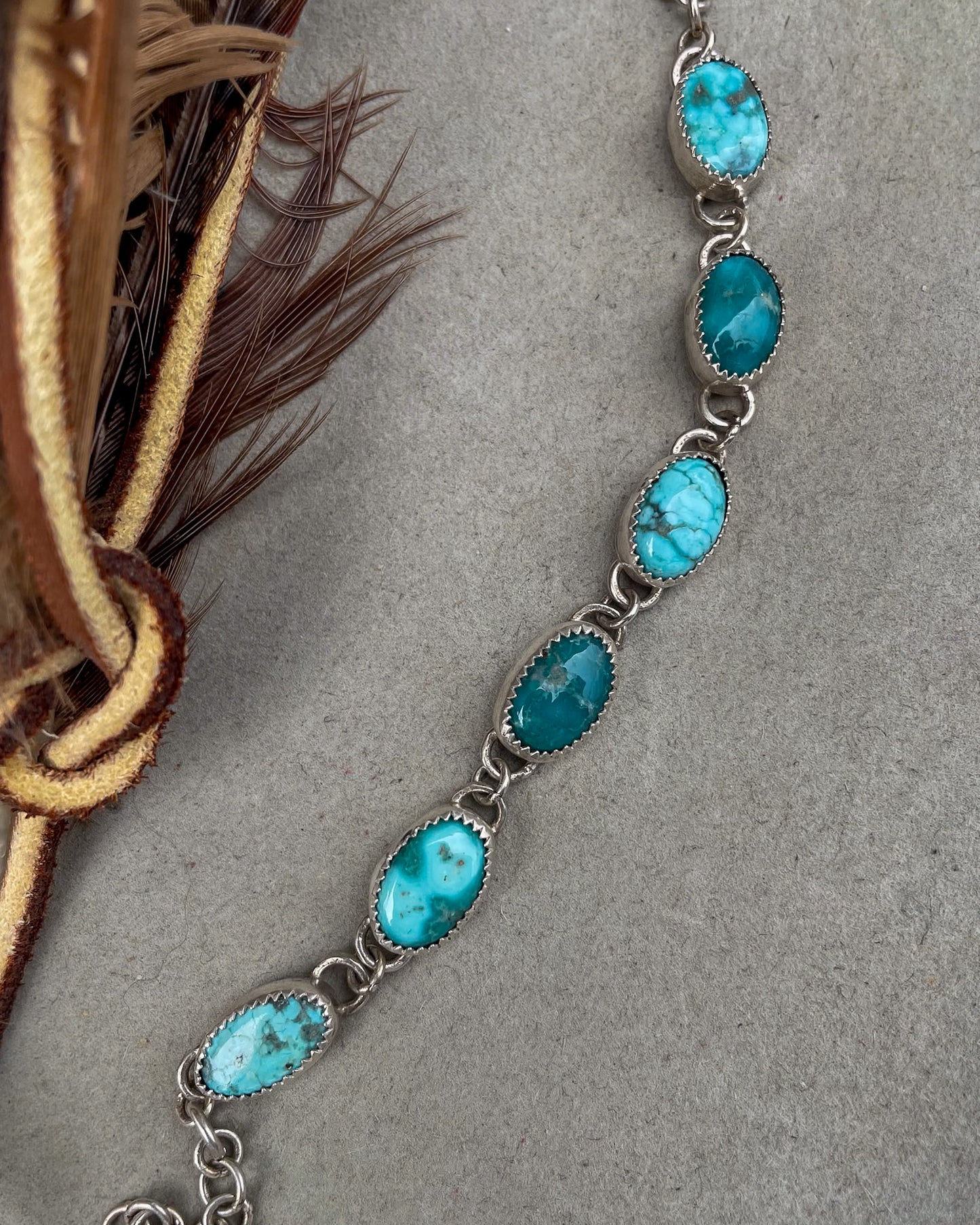 White Water Turquoise 6-Stone Link Bracelet