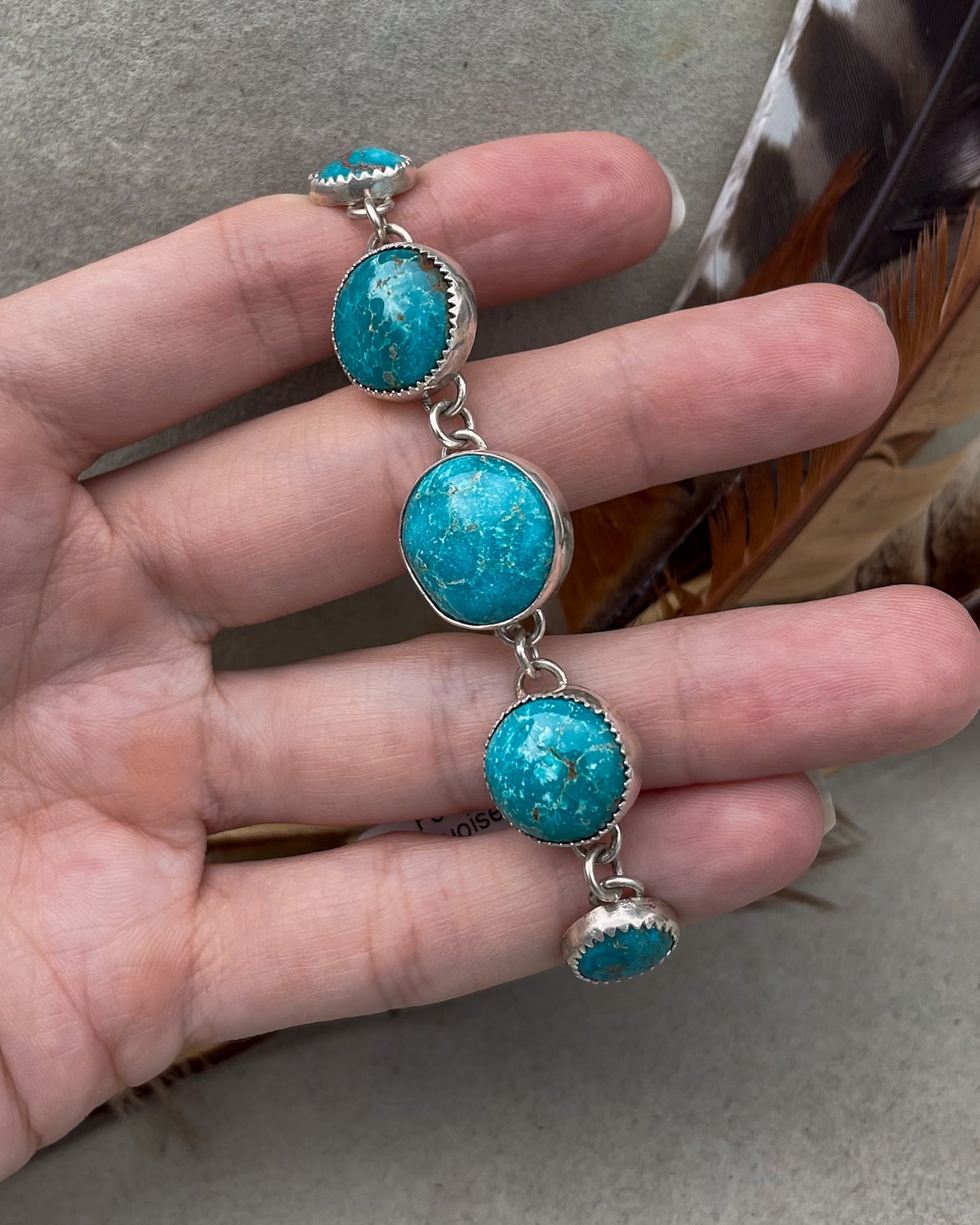 Fox Turquoise 7-Stone Link Bracelet
