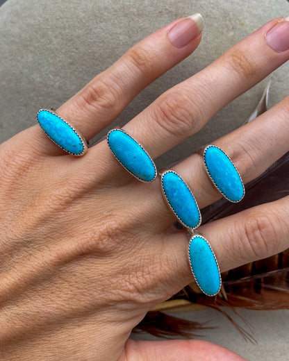 Kingman Turquoise East West Rings