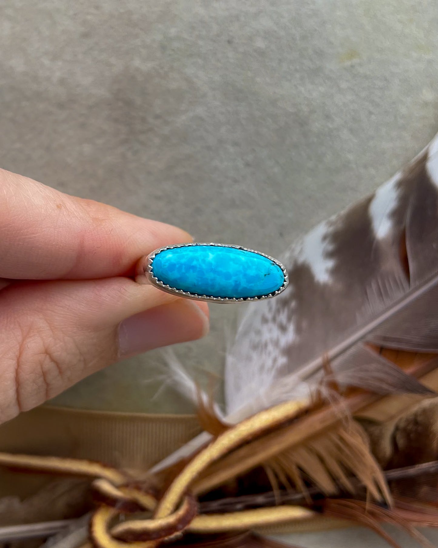 Kingman Turquoise East West Rings