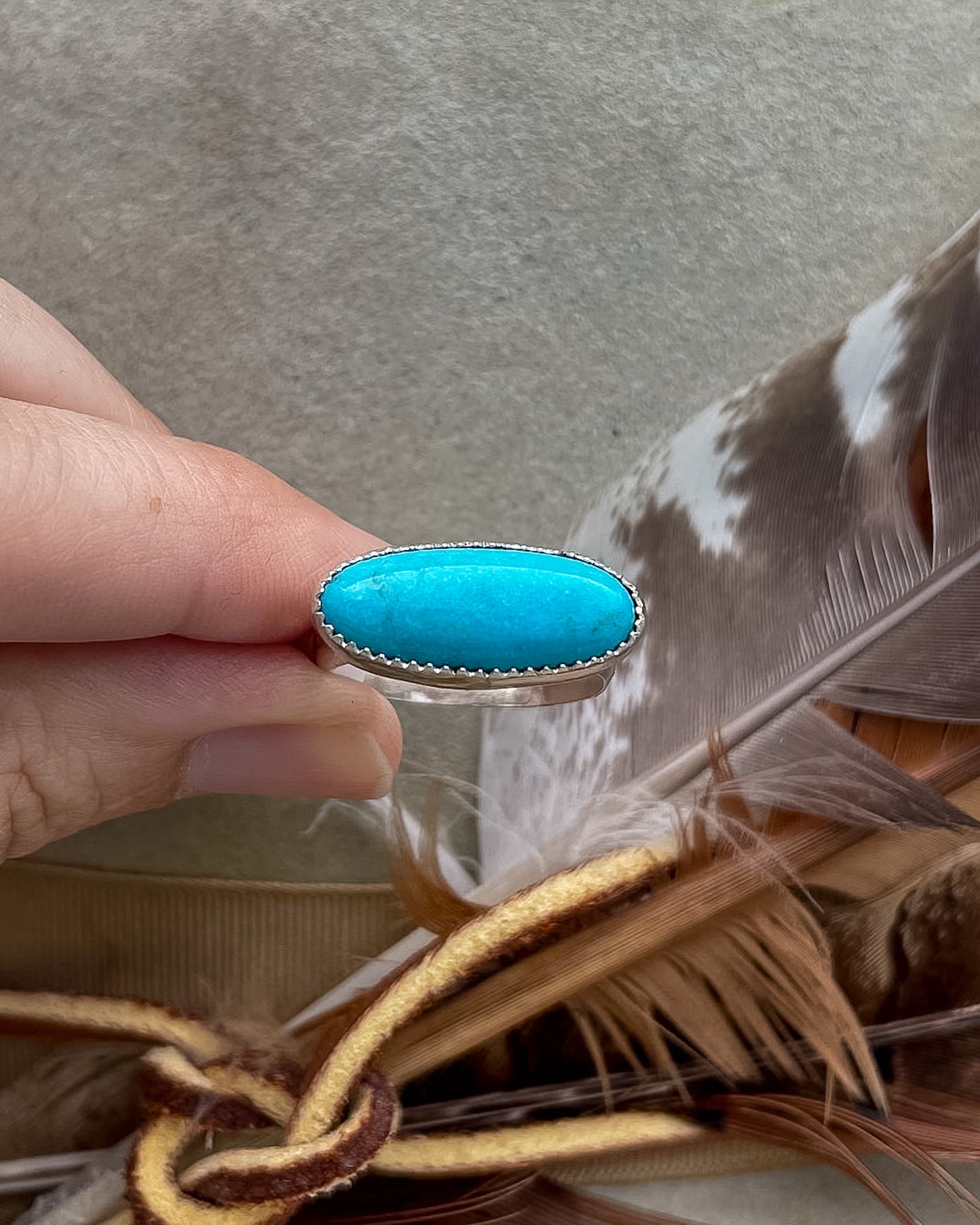 Kingman Turquoise East West Rings