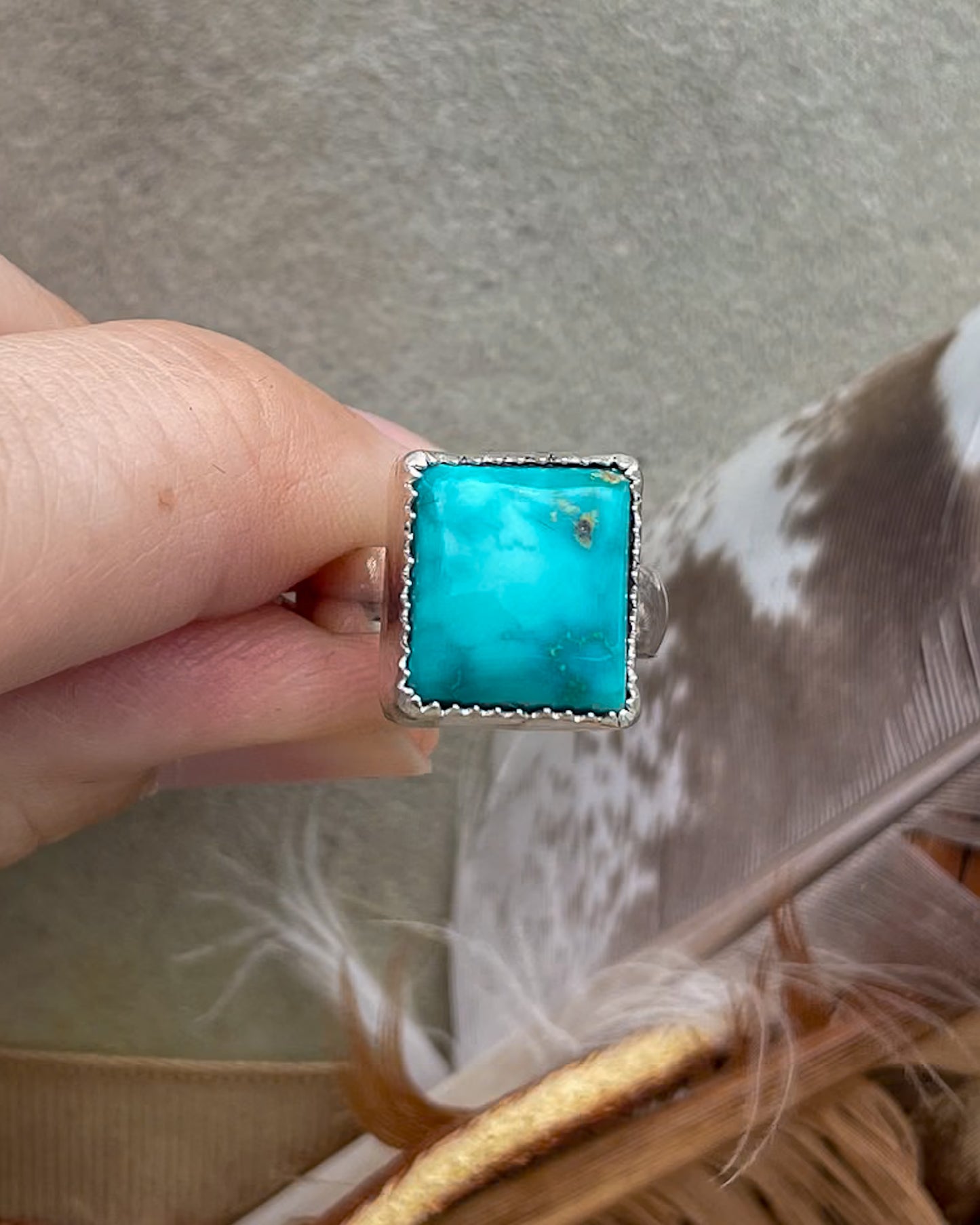 Emerald Valley Turquoise Blue Rectangle Everyday Rings