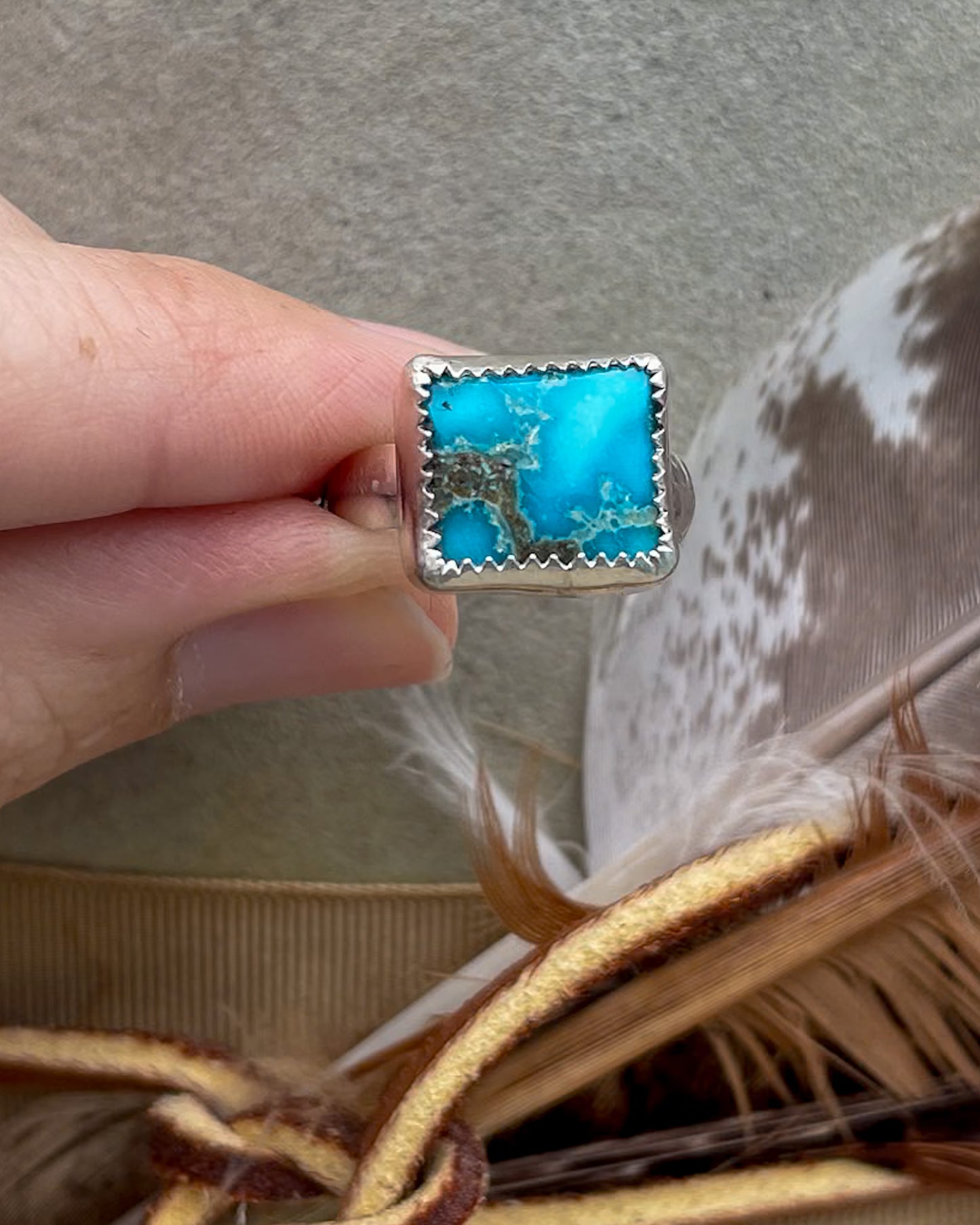 Emerald Valley Turquoise Blue Rectangle Everyday Rings