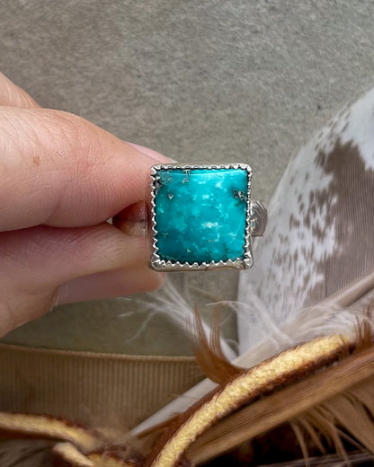 Emerald Valley Turquoise Blue Rectangle Everyday Rings