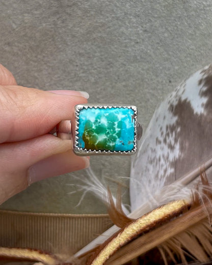 Emerald Valley Turquoise Blue Rectangle Everyday Rings