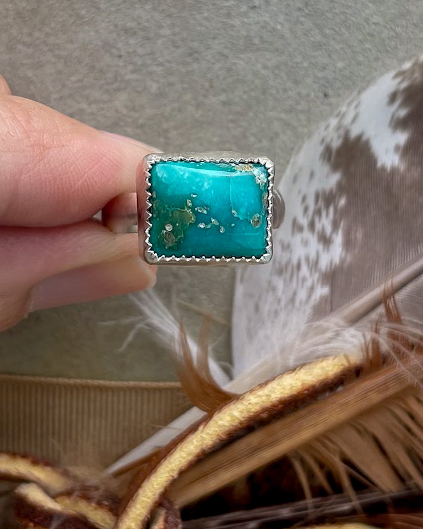 Emerald Valley Turquoise Blue Rectangle Everyday Rings