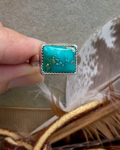 Emerald Valley Turquoise Blue Rectangle Everyday Rings