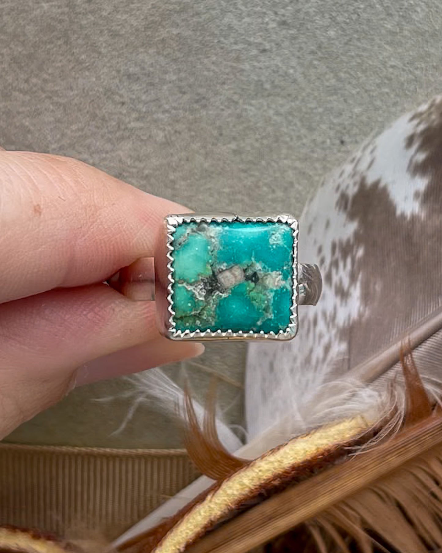 Emerald Valley Turquoise Blue Rectangle Everyday Rings