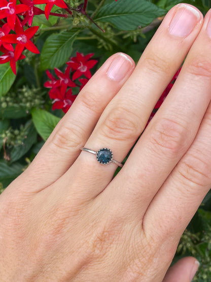 Teal Moss Kayanite Everyday Ring