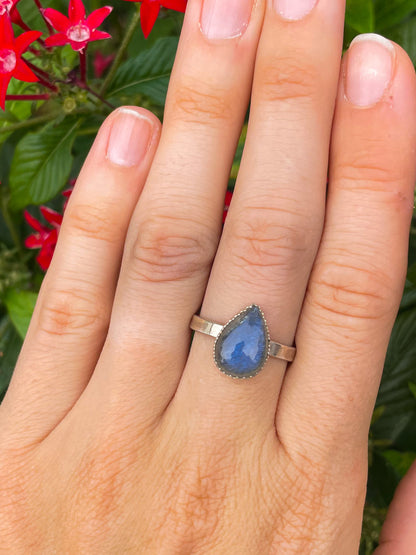 Labradorite Pear Cabochon Everyday Ring