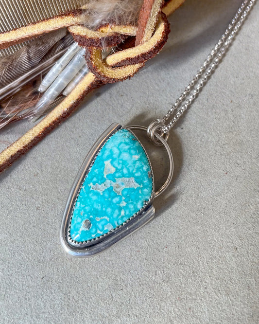 white water turquoise asymmetrical pendant