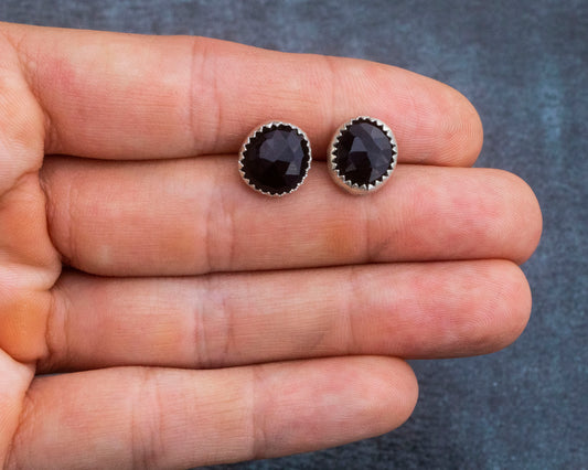 Large Round Onyx Studs