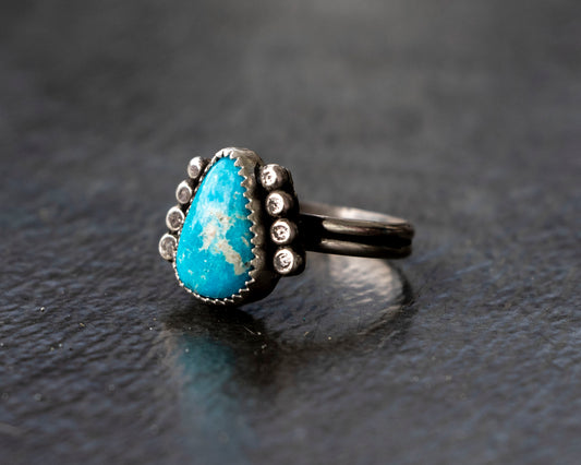 Sonoran Rose Armored Turquoise Ring Size 7.5 #2