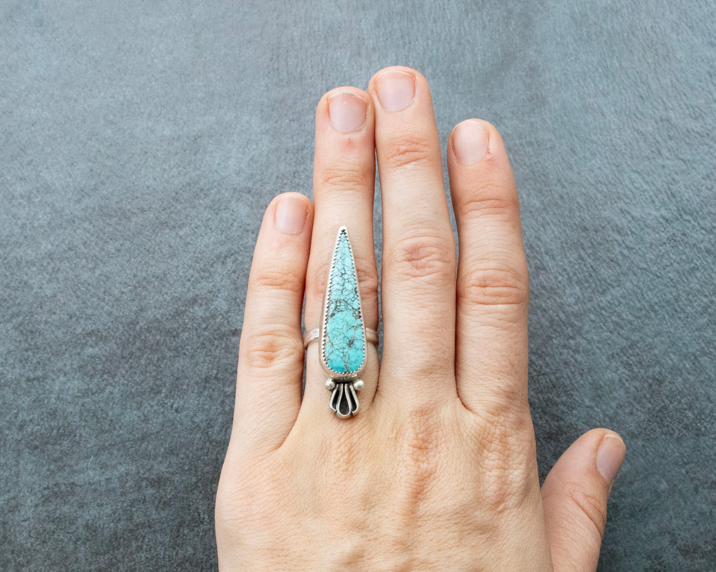 Moon River Turquoise Statement Ring Size 6