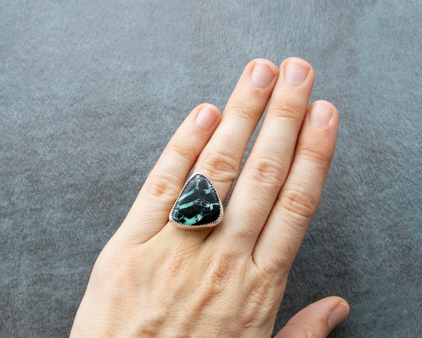 Black Buffalo Statement Ring Size 8