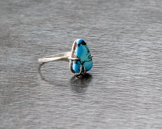 Lavender Turquoise Split Prong Ring Size 8.5